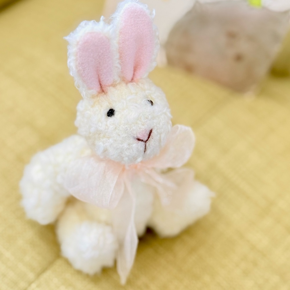 North American Bear Co White Bunny Rabbit Jointed Plush Fuzzy Wuzzy Vintage